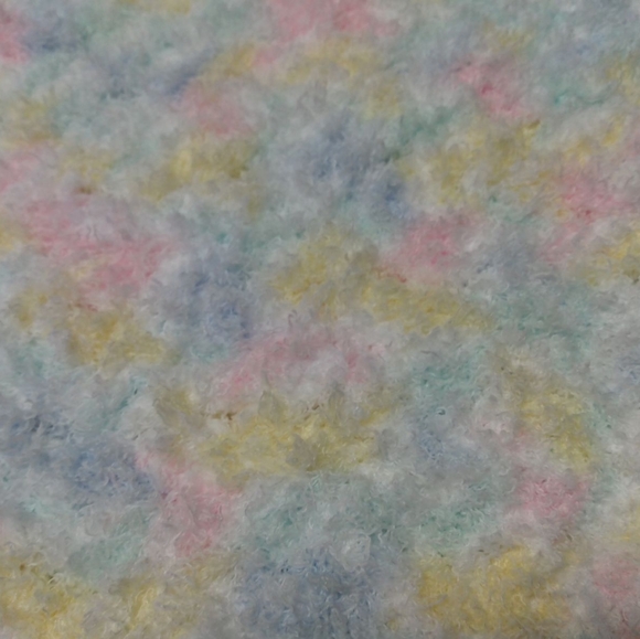 Hand Crafted Baby Blanket Pink, White, Yellow, Blue New Never Used - Picture 3 of 4